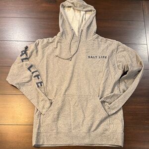 Salt Life Gray Men's Hoodie with Navy Accents